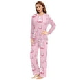 thumbnail image 4 of Matching Pajamas for Couples Pink Christmas Trees His and Hers Pajamas Sets Soft Long Sleeve Sleepwea, 4 of 8