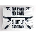 thumbnail image 1 of Fitness Pillow Sham Hand Drawn 90s Themed Symbol with Skateboard Ethnic Boho Style Arrows Phrase, Decorative Standard Queen Size Printed Pillowcase, 30 X 20 Inches, Dark Blue White, by Ambesonne, 1 of 2