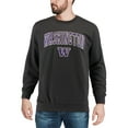 thumbnail image 3 of Men's Colosseum Charcoal Washington Huskies Arch & Logo Crew Neck Sweatshirt, 3 of 4