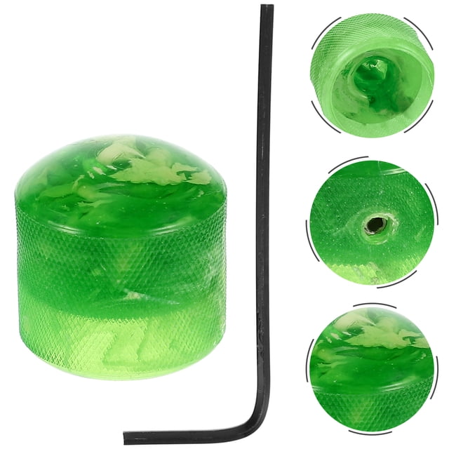 CIMAXIC 1Jgo Botones Dome De Plástico Verde Para Guitarra Eléctrica Reemplazo Profesional Con Herramienta Incluida