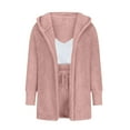 thumbnail image 4 of FAIWAD Women's 3 Piece Outfits Soft Fleece Cardigan Crop Top and Shorts Winter Pajamas Set Warm Loungewear, 4 of 7