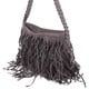 thumbnail image 3 of Bolso de hombro con borlas de 1 pieza Bolso de mano con borlas de cuero Bolso bandolera Mujer Bolso con borlas con flecos (Gris), 3 of 5