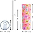 thumbnail image 2 of Valentine''s Day Tumbler 20 Oz with Handle and Straw - Insulated Stainless Steel Skinny Cup with Pastel Hearts Design, Cute Birthday Gift for Women, Girls, Friends, Lovers, 2 of 6