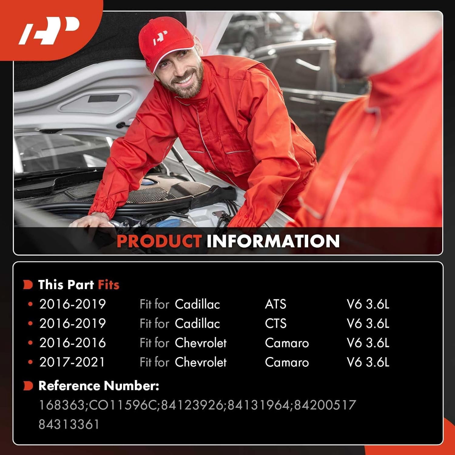 A-Premium Air Conditioner AC Compressor with Clutch Compatible with Chevrolet Camaro 2016-2021 & Cadillac CTS 2016-2019, ATS 2016-2019, 3.6L