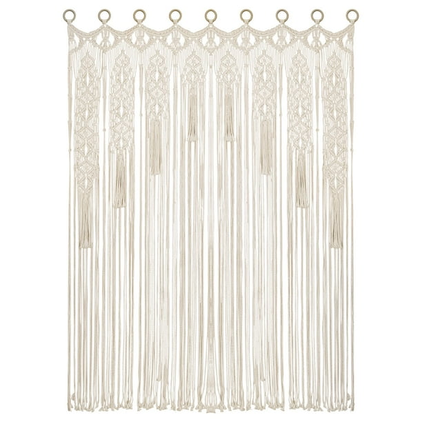 Cortina de macramé Osunnus Boho, divisor de ambientes grande, 200 x 120 cm