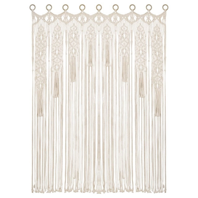 Cortina de macramé Osunnus Boho, divisor de ambientes grande, 200 x 120 cm