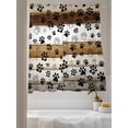 thumbnail image 3 of Sheer Curtains 72 Inches Long 2 Panels Set for Bedroom, Brown Paw Print Semi Sheer Curtains for Windows, Vintage Farmhouse Country Wooden Grain Voile Window Treatments Rod Pocket Curtain, 3 of 7