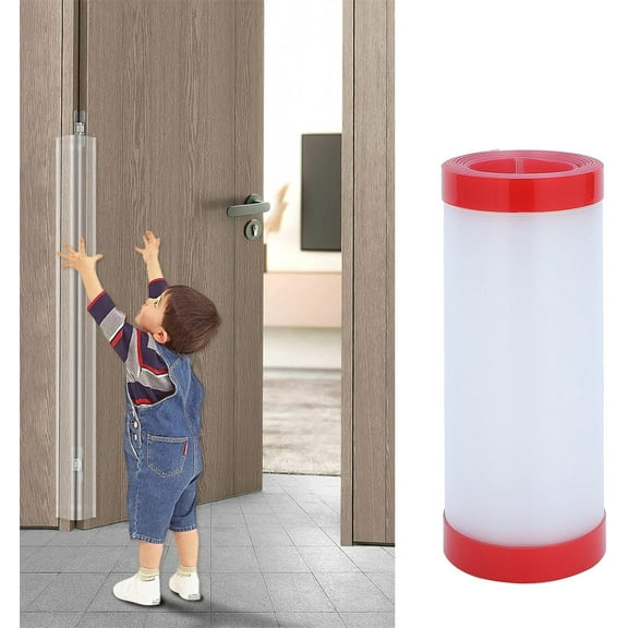 Finger Pinch Door Guard,Tutuviw Child Door Protector,Clear Door Jam Shield,Proofing Door Hinge Cover Prevents Finger Pinch Injuries,Self Adhesive Safety Strip Door Pinch Guard Hinge Protectors