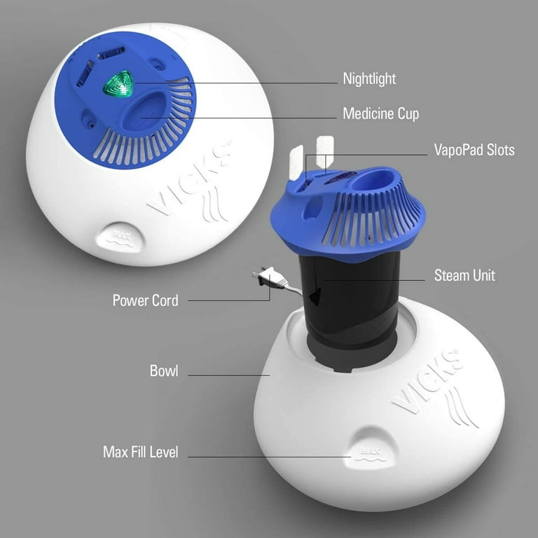 Vicks Kids Vapor Humidifier, Warm Steam Vaporizer with Night-Light for Cold and Sinus Relief, 1.5 Gallon - Walmart.com Vicks Kids Vapor Humidifier, Warm Steam Vaporizer with Night-Light for Cold and Sinus Relief, 1.5 Gallon - Walmart.com