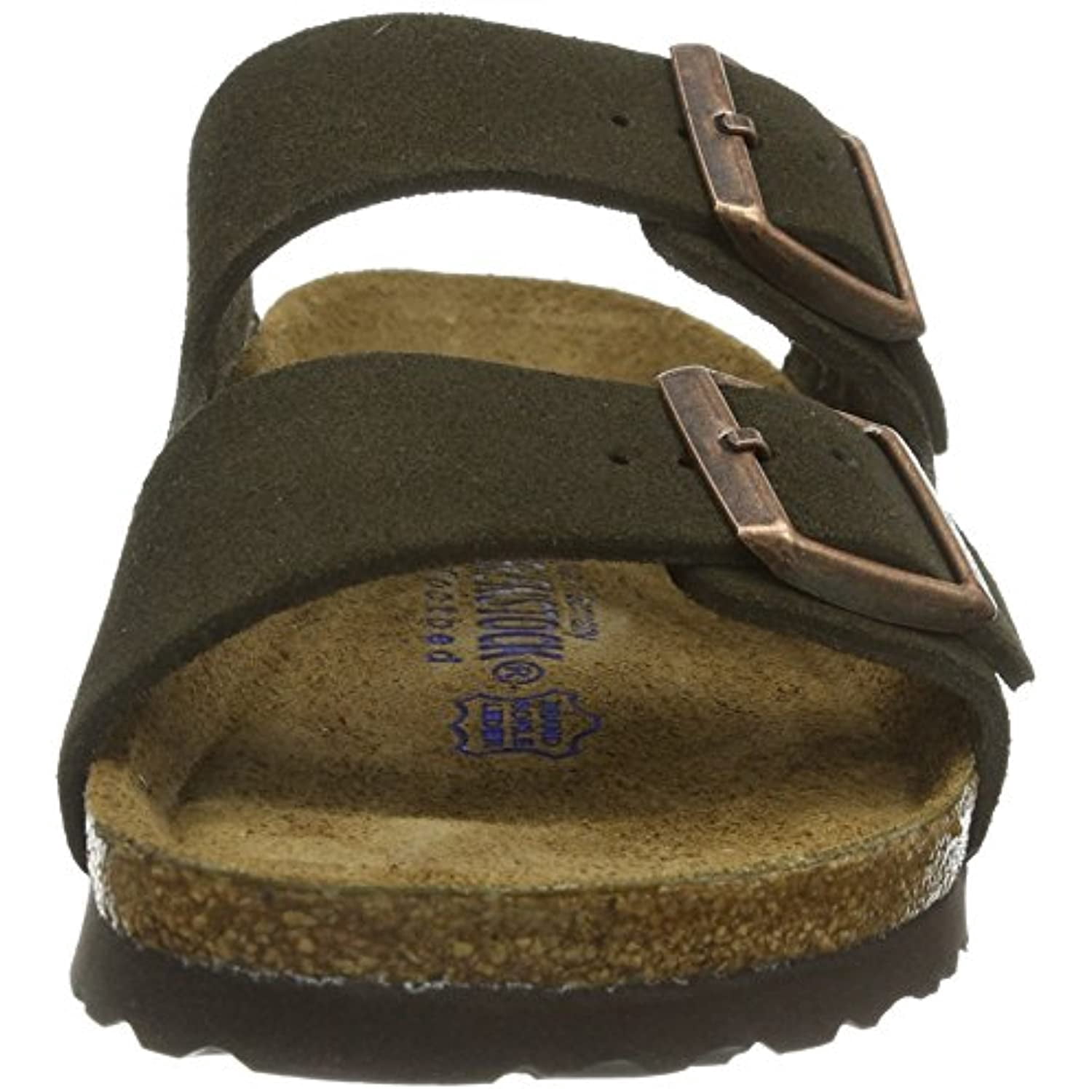 Birkenstock Women's Arizona SFB Suede Leather Narrow Fit Sandal Mocca-Mocca-4.5