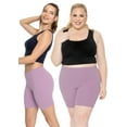 thumbnail image 2 of Stretch Is Comfort Women's Plus Size Cotton Biker Shorts Orchid Purple 5X, 2 of 6