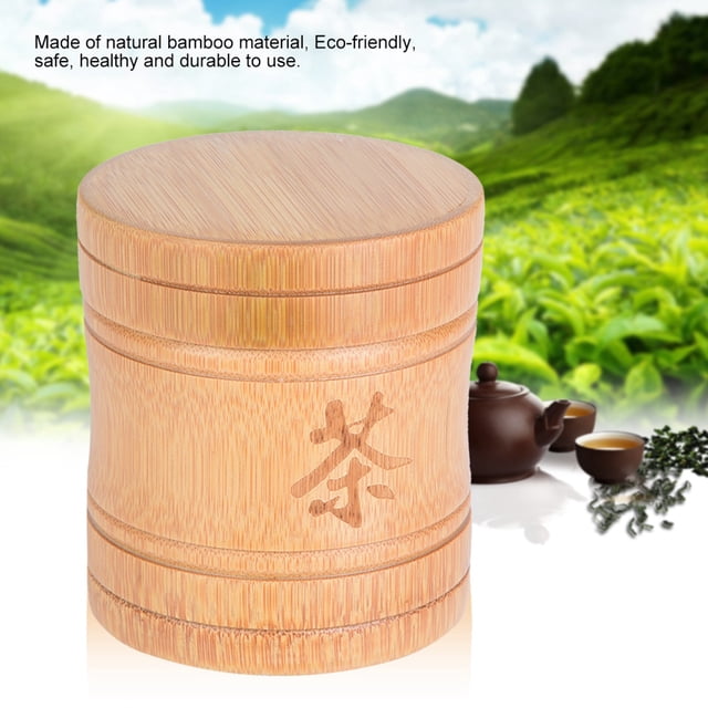 Fdit Tea Storage Box,Portable Lightweight Bamboo Tea Jar Storage Holder Container Box , Bamboo Tea Jar