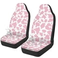 thumbnail image 4 of Jeiento Pink Cow Print Car Front Seat Covers Front Seat Cover Front Bucket Seat Covers Removable Automotive Accessories Easy to Install Fit for Cars SUV Van Sedan Trucks, 4 of 7