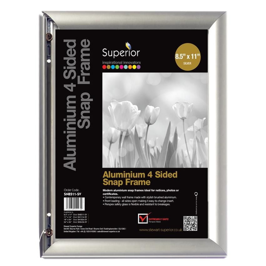 SECO Snap Poster Frame Case, 11 x 14 Inches, Silver