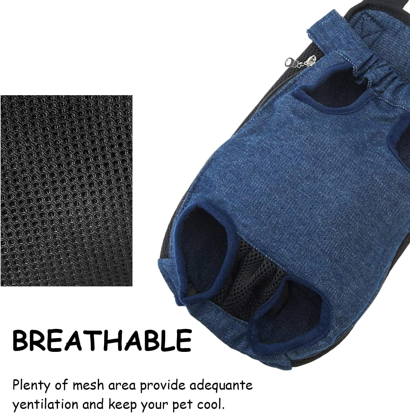 Dog Backpack,Doggy Backpack for Small Dogs,French Bulldog Carrier,Pet Front Dog Carrier Backpacks, Adjustable Dog Backpack Carrier for Hiking, Cycling (Medium, Denim Blue)