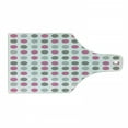 thumbnail image 1 of Geometric Cutting Board, Traditional Retro Polka Dots Design European Ancestral Motif Pastel Colors, Tempered Glass Cutting and Serving Board, Wine Bottle Shape, White Grey Pink, by Ambesonne, 1 of 1