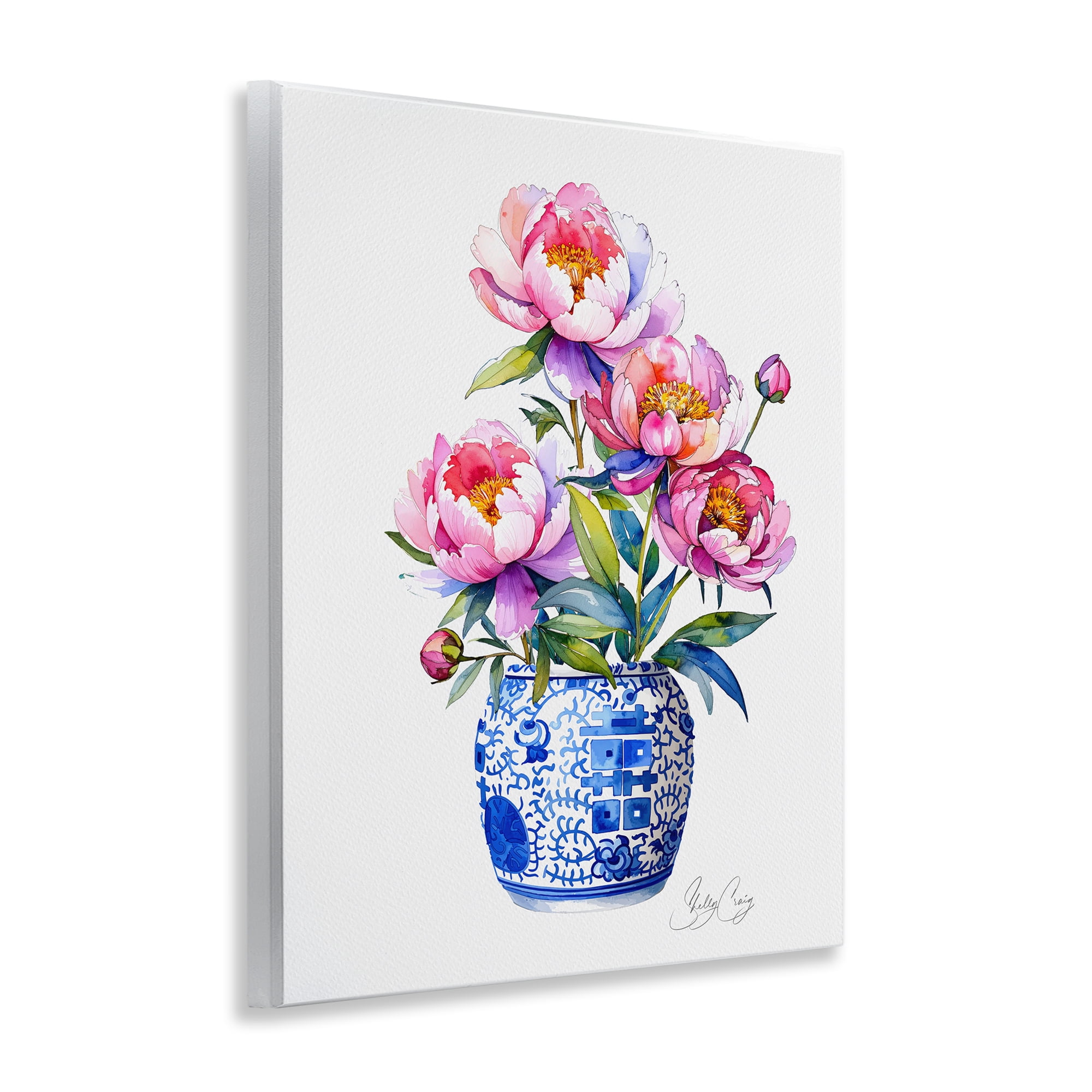 Stupell Industries Blue Dynasty Blooms Wall Plaque Art, design by Shelly Craig