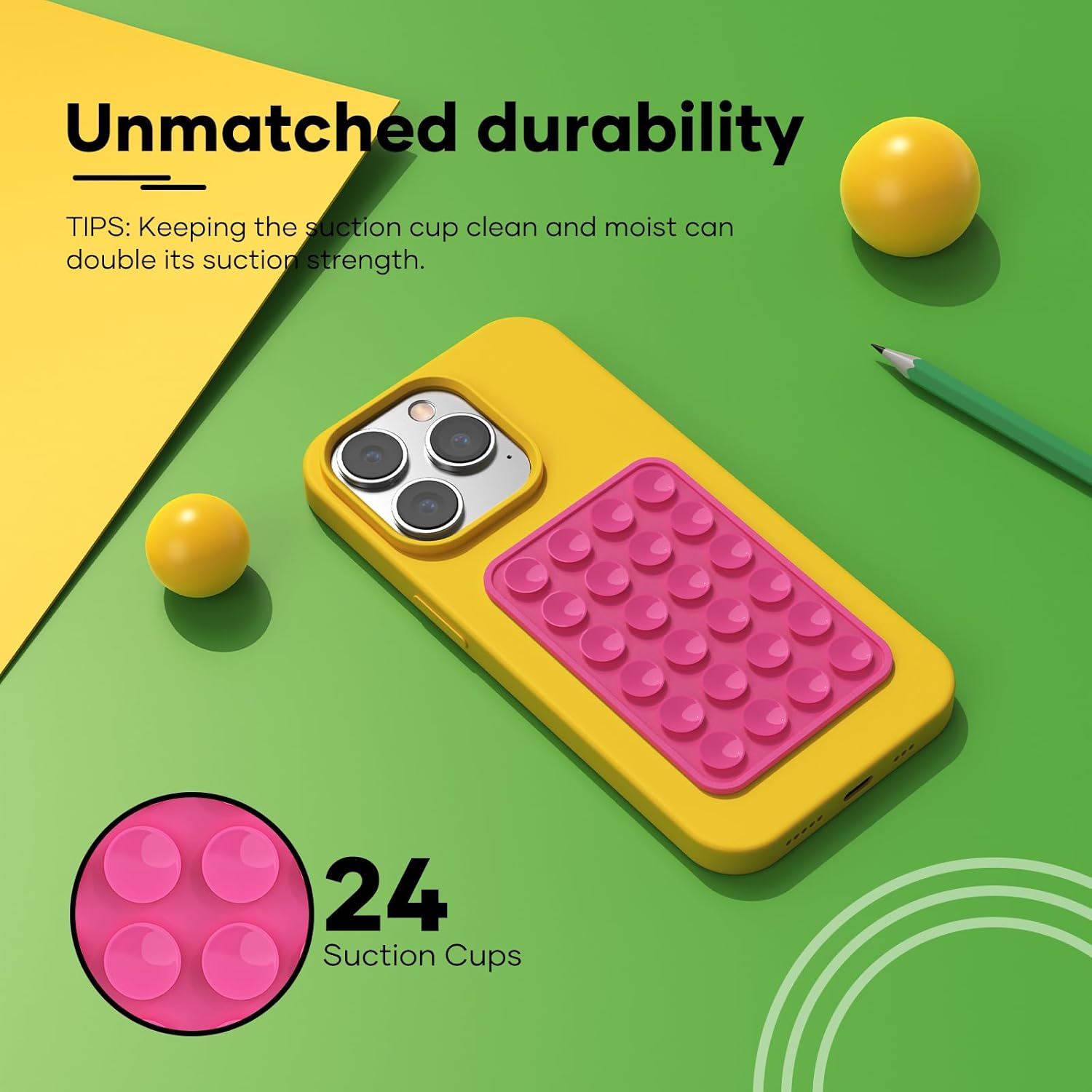 MKEUDQ-Silicone Phone Sticky Grip, Suction Phone Case Mount for iPhone and Android, Hands-Free Sticky Cell Phone Grip, Mobile Fidget Mirror Holder for Selfies and Videos