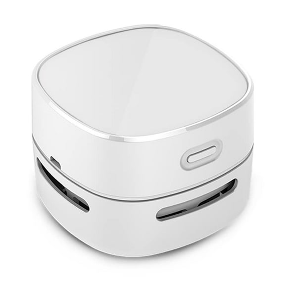 Desk Vacuum Cleaner Mini,Counter Vacuum,Tabletop Vacuum Cleaner Rechager, Saving Design (White Charging，7.9*7.9*6cm)