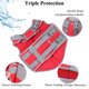 thumbnail image 4 of Chaleco salvavidas para perros VIVAGLORY, estilo deportivo, neopreno, rojo, tamaño grande, 4 of 6