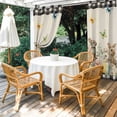 thumbnail image 4 of Outdoor Curtains for Patio Waterproof, Easter Rabbit Outdoor Privacy Panels Grommet, Farmhouse Spring Botanical Flowers Eggs Grid Blackout Outside Curtains for Porch/Cabana 54"x95", 2 Panels, 4 of 8
