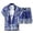 Blue, variant on OOOUM Men All Over Print Outfits Lapel Short Sleeve Button Shirt Drawstring Elastic Waist Shorts Summer Beach Vacation Casual Outfit Blue M