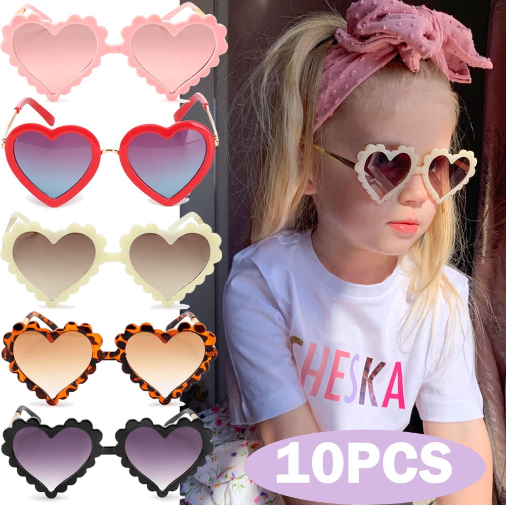 Kids Heart Shaped Sunglasses for Toddler Girls 