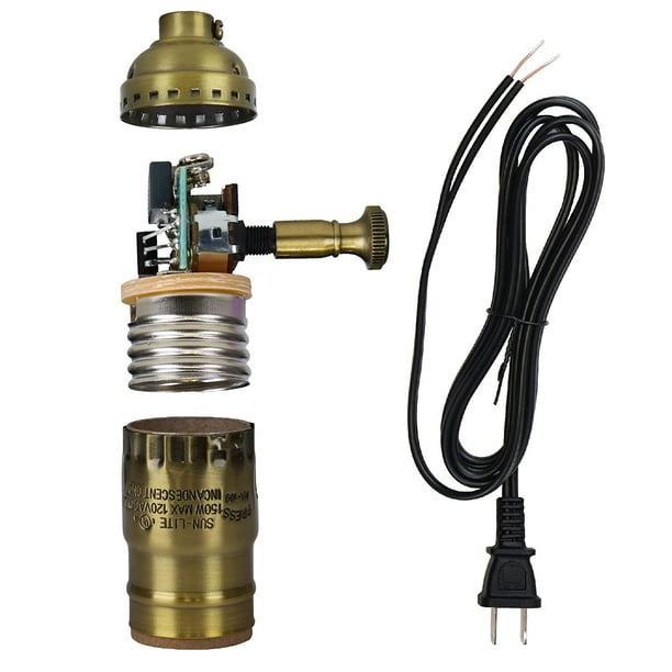 Lamp Light Kit Antique Full Range Dimmer Lamp Socket Brass Plated