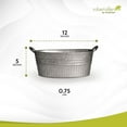 thumbnail image 2 of Round Galvanized Planter with Handles, 12 inch diameter Metal Wash Tub for Gardening or Farmhouse Home Decor, 2 of 5