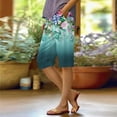 thumbnail image 3 of AWXNJUX Shorts for Women Women's Fashion Summer Casual Striped Printed Stretch High Waist Knee Loose Beach Shorts with Pockets Women Shorts Womans Shorts (Purple,XXXXL), 3 of 5