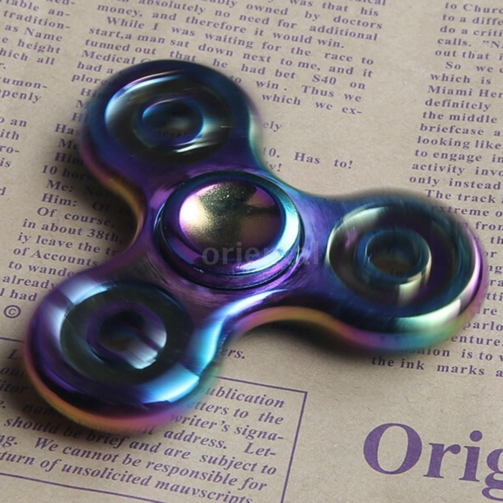 zinc alloy Hand Finger Tri Spinner Focus Stress Toys For Adults plastic ring 