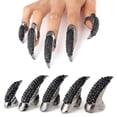 thumbnail image 1 of 10pcs-Juego de anillos de uñas falsas-Negro grande * 2 + Negro mediano * 6 + Negro pequeño * 2 Adepaton WRLF-600-1, 1 of 7