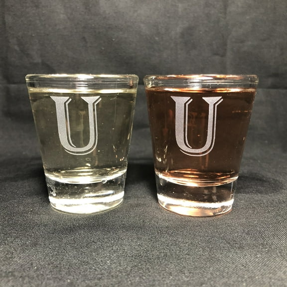 1.5OZ SHOT GLASS SET MONOGRAM U