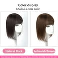 thumbnail image 5 of viviaBella Hair Toppers for Women Clip in Human Hairpieces With Bangs 12" Silk Base Top Toupee Fringe for Loss Thinning Replacement Extensions for Straight Hair(2.7"*3.9" 8inch , Yellowish Brown), 5 of 7