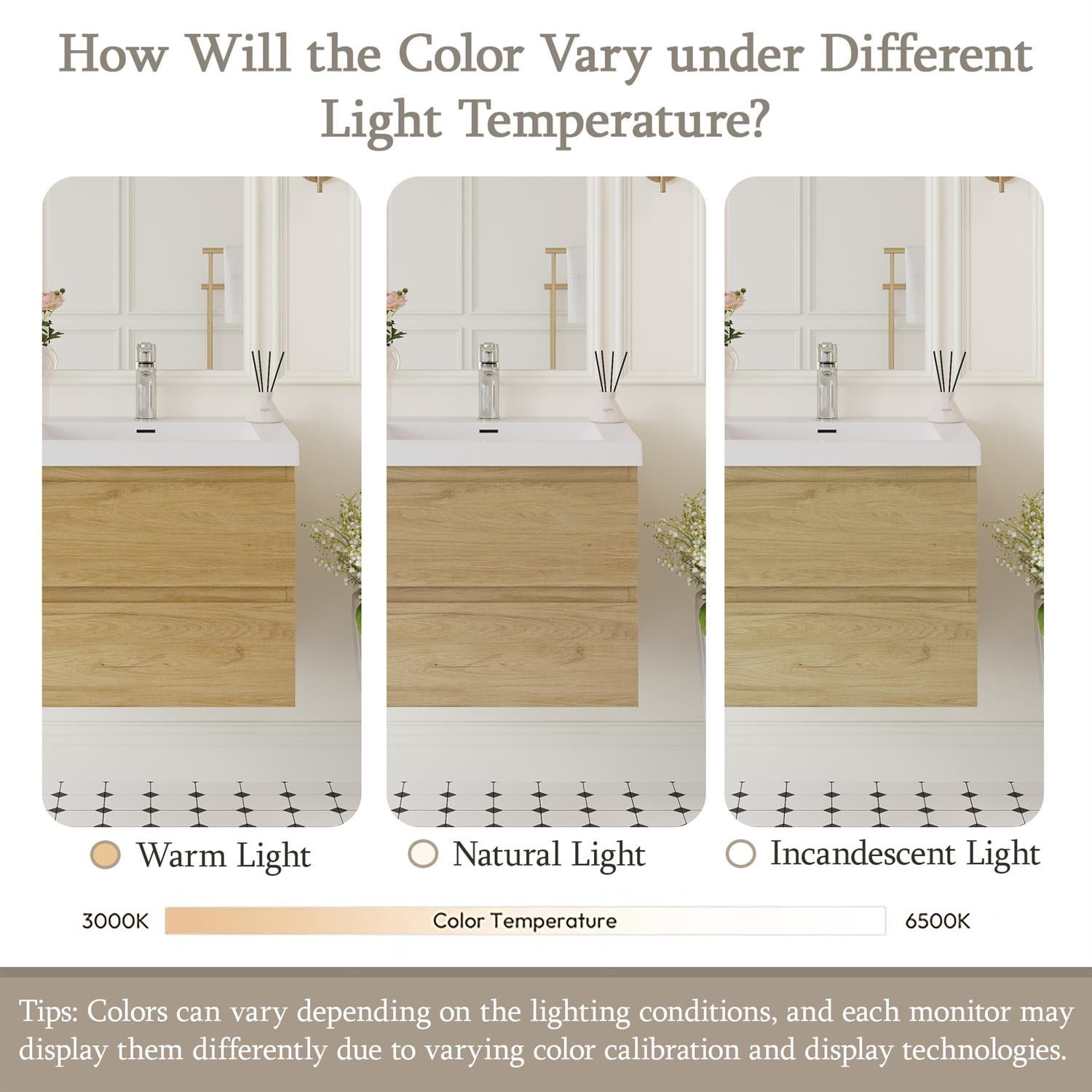 Demi Bonn 24" Floating Bathroom Vanity with Sink, Resin Top Basin and 2 Soft Close Drawers, Faucets and Drains Not Included, Brown