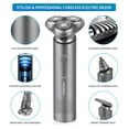 thumbnail image 2 of Rasoir Électrique Rechargeable pour le Visage - Tondeuse Rotative pour Barbe et Poils du Nez, Kit de Rasage Étanche Humide/sec avec Rasoir Rotatif 3 en 1, Base Rechargeable sur Pied, Recharge USB, 2 of 6