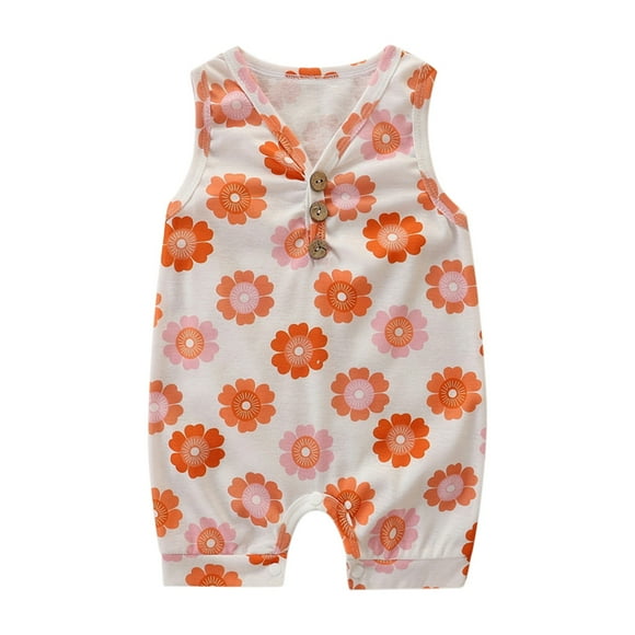 Girls Romper Tights Cotton Newborn Crawling Clothes Baby Clothes Babies Leisure Newborn Onesies Orange 12 Months-24 Months