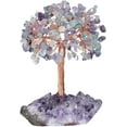 thumbnail image 1 of Natural Rose Quartz & Aquamarine & Amethyst Crystal Tree with Amethyst Cluster Crystal Base Money Tree Figurines Feng Shui Desk Decoration, Meditation Table Altar Decor, 1 of 4