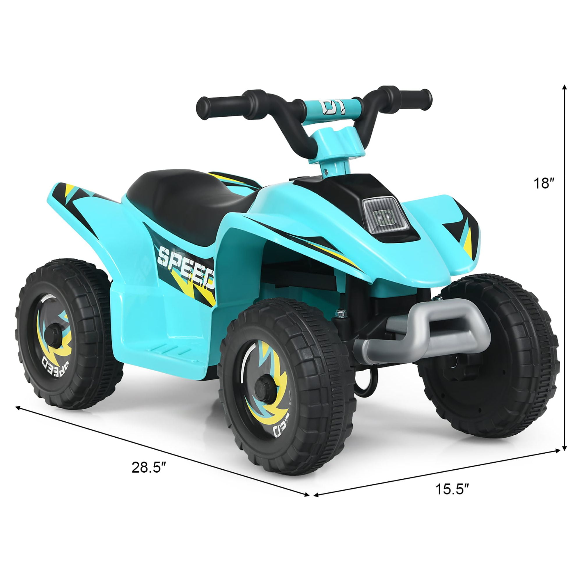 Costway 6V Kids Electric Quad ATV 4 Wheels Ride on Toy Toddlers Forward & Reverse Blue