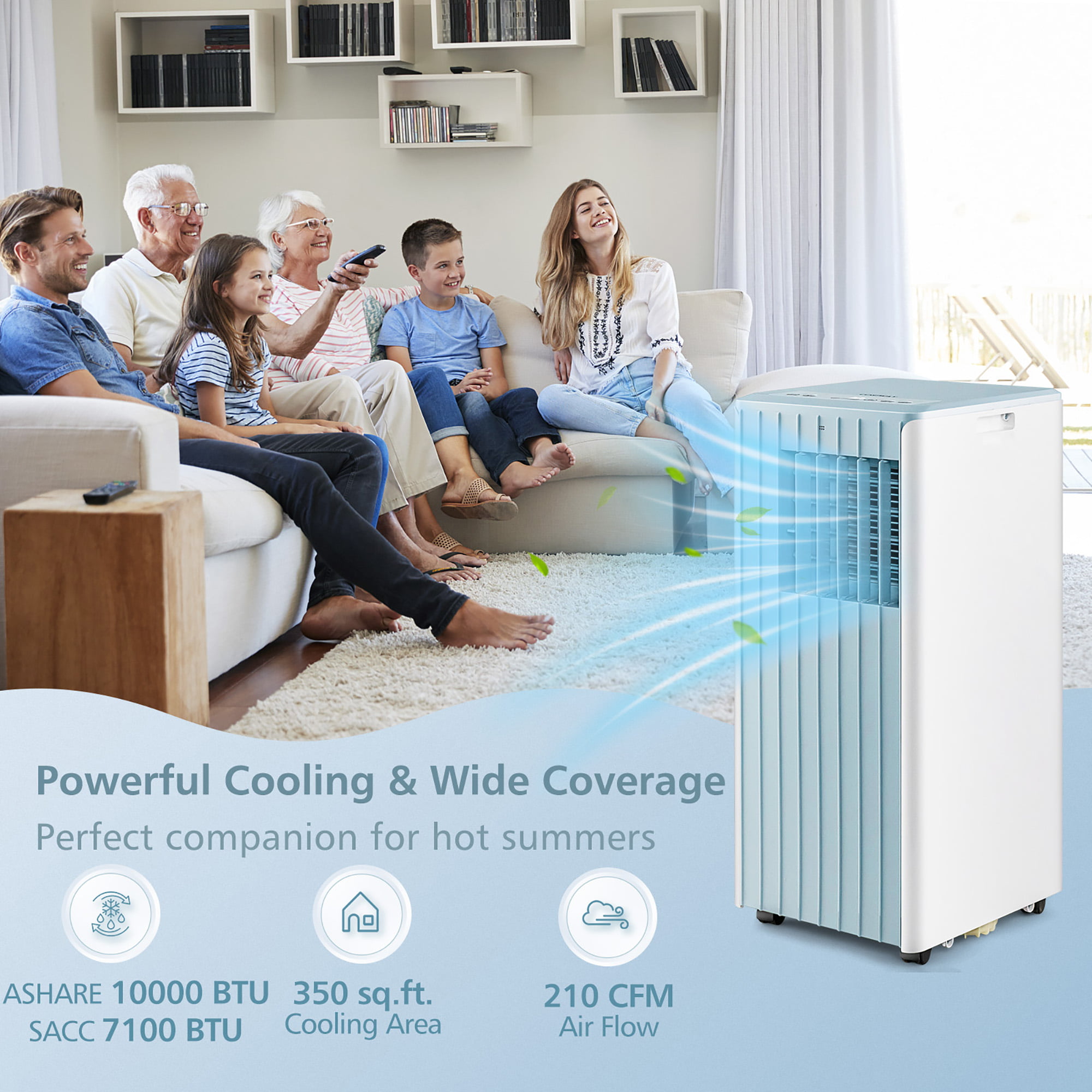  TURBRO Finnmark 10,000 BTU Portable Air Conditioner,  Dehumidifier and Fan, 3-in-1 Floor AC Unit for Rooms up to 400 Sq Ft, Sleep  Mode, Timer, Remote Included (6,000 BTU SACC) : Home & Kitchen