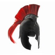 SZCO Corinthian Style Black Helmet with Red Plume Handmade Decorative Helmet for Costume, Display, Cosplay & Collector Use