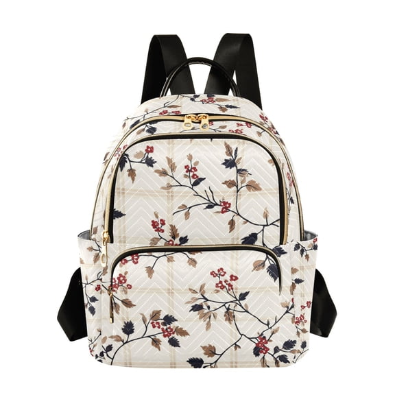 FORMRS Mini Backpack Purse for Women Travel Daypack Casual Shoulder Bag, Floral Plaid
