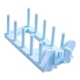 thumbnail image 1 of Escurreplatos de madera, soporte compacto para platos, ahorra espacio y expositor de vajilla. Azul, 1 of 9
