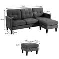Magic Union Convertible Sectional Couch Sofa with Chaise, LShaped Sofa