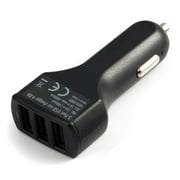 36W 4.8Amp 3-Port Fast USB Car Charger Power Adapter with Smart Detect Compact [Black] Compatible With iPhone XS Max XR SE 7 Plus 6S Plus 6 Plus 5S 5C 5, iPad 9.7 4 3 2 W4K
