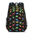 thumbnail image 2 of Dinosaur and Paws Black Pattern Cute School Backpack Bag with Padded Back and Adjustable Shoulder Straps 16.9 X 12.6 X 5.9 Inches, 2 of 5