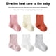 thumbnail image 4 of Calcetines de cuello redondo de algodón para recién nacidos Laklulu, calcetines de color liso neutro para bebés, calcetines de tobillo para niños y niñas pequeños, 4 of 5