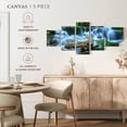 thumbnail image 4 of Elephant Stock Kanchanaburi Deep Forest Waterfall Wall Art - Horizontal Multi Panel Canvas - Living Room Wall Decor - Nature Multi Panel - White And Teal Decor - 36" x 15", 4 of 4