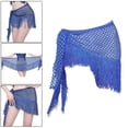 thumbnail image 4 of Pañuelo de danza del vientre Yinane con borlas Azul Real, 4 of 8