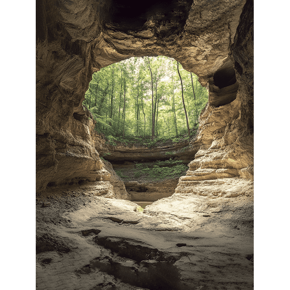 Cave Entrance Canvas Wall Art/Print, Suitable for Living Room, Bedroom, Office, Study, and Hallway Decoration.